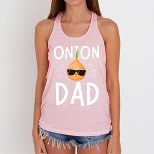 Funny Onion Dad Vegetable Fathers' Day Gardener Lover Gift Women's Knotted Racerback Tank