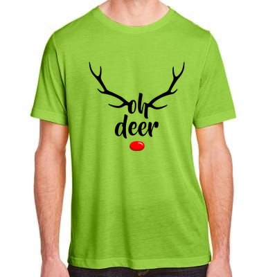 Funny Oh Deer Rudolph Reindeer Christmas Antlers Cool Gift Adult ChromaSoft Performance T-Shirt