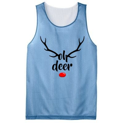 Funny Oh Deer Rudolph Reindeer Christmas Antlers Cool Gift Mesh Reversible Basketball Jersey Tank