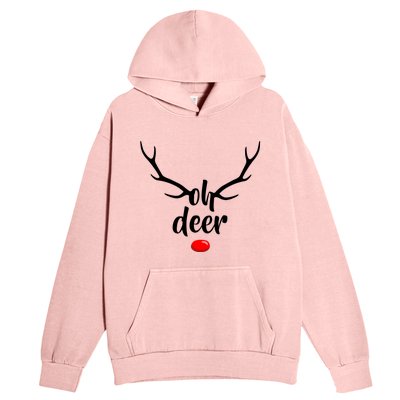 Funny Oh Deer Rudolph Reindeer Christmas Antlers Cool Gift Urban Pullover Hoodie