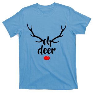 Funny Oh Deer Rudolph Reindeer Christmas Antlers Cool Gift T-Shirt