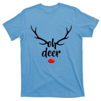 Funny Oh Deer Rudolph Reindeer Christmas Antlers Cool Gift T-Shirt