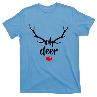 Funny Oh Deer Rudolph Reindeer Christmas Antlers Cool Gift T-Shirt