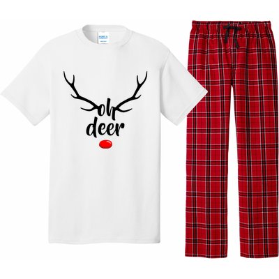 Funny Oh Deer Rudolph Reindeer Christmas Antlers Cool Gift Pajama Set