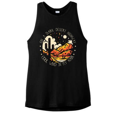 Funny On Dark Deserts Highway Classic Cool Wind In My Hair Ladies PosiCharge Tri-Blend Wicking Tank