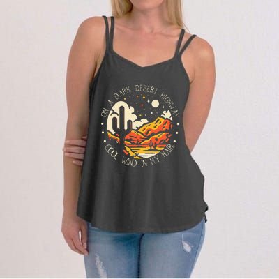 Funny On Dark Deserts Highway Classic Cool Wind In My Hair Women's Strappy Tank