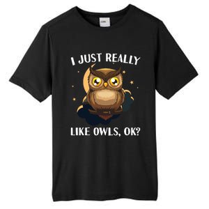 Funny Owl Design For Men Women Cute Owl Nocturnal Bird Lover Tall Fusion ChromaSoft Performance T-Shirt