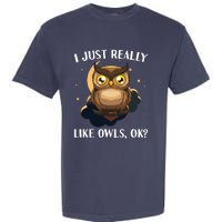 Funny Owl Design For Men Women Cute Owl Nocturnal Bird Lover Garment-Dyed Heavyweight T-Shirt