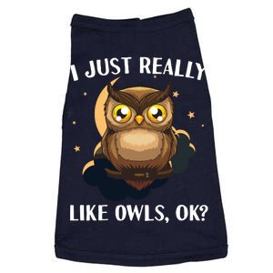 Funny Owl Design For Men Women Cute Owl Nocturnal Bird Lover Doggie Tank