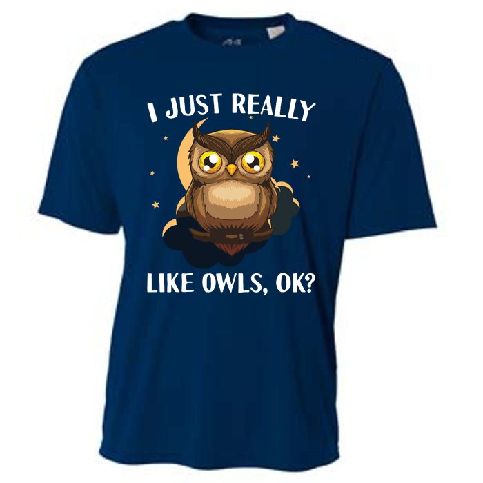 Funny Owl Design For Men Women Cute Owl Nocturnal Bird Lover Cooling Performance Crew T-Shirt