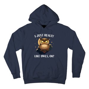 Funny Owl Design For Men Women Cute Owl Nocturnal Bird Lover Hoodie