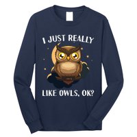 Funny Owl Design For Men Women Cute Owl Nocturnal Bird Lover Long Sleeve Shirt