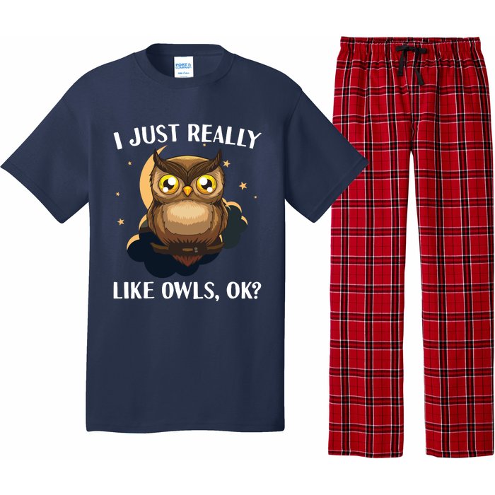 Funny Owl Design For Men Women Cute Owl Nocturnal Bird Lover Pajama Set