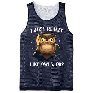 Funny Owl Design For Men Women Cute Owl Nocturnal Bird Lover Mesh Reversible Basketball Jersey Tank