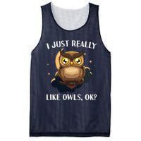 Funny Owl Design For Men Women Cute Owl Nocturnal Bird Lover Mesh Reversible Basketball Jersey Tank