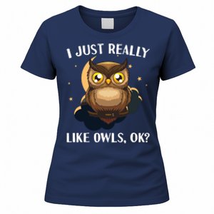 Funny Owl Design For Men Women Cute Owl Nocturnal Bird Lover Women's T-Shirt