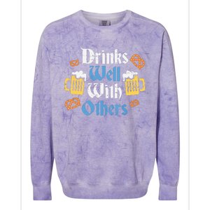 Funny Oktoberfest Drinks Well With Others Gift Colorblast Crewneck Sweatshirt