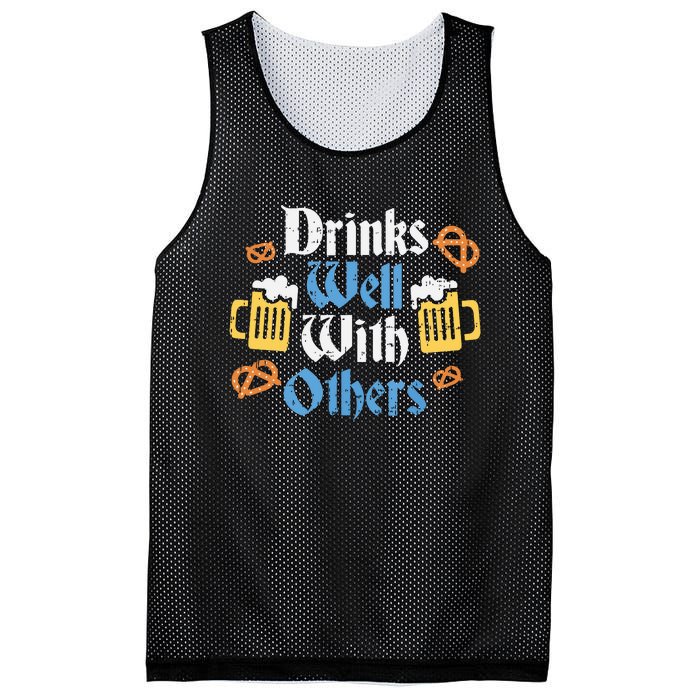 Funny Oktoberfest Drinks Well With Others Gift Mesh Reversible Basketball Jersey Tank