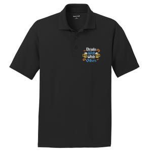 Funny Oktoberfest Drinks Well With Others Gift PosiCharge RacerMesh Polo