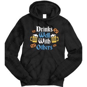 Funny Oktoberfest Drinks Well With Others Gift Tie Dye Hoodie