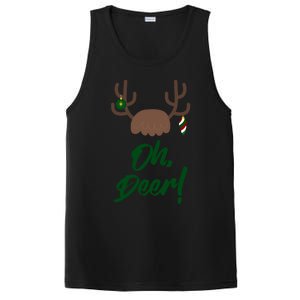 Funny Oh Deer Christmas Reindeer Antler Pun Funny Gift Gift PosiCharge Competitor Tank