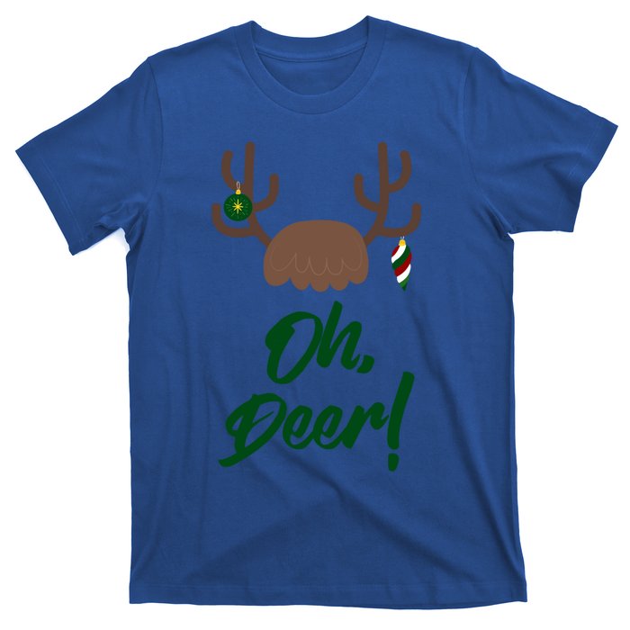 Funny Oh Deer Christmas Reindeer Antler Pun Funny Gift Gift T-Shirt