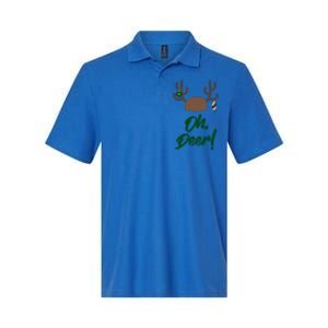 Funny Oh Deer Christmas Reindeer Antler Pun Funny Gift Gift Softstyle Adult Sport Polo