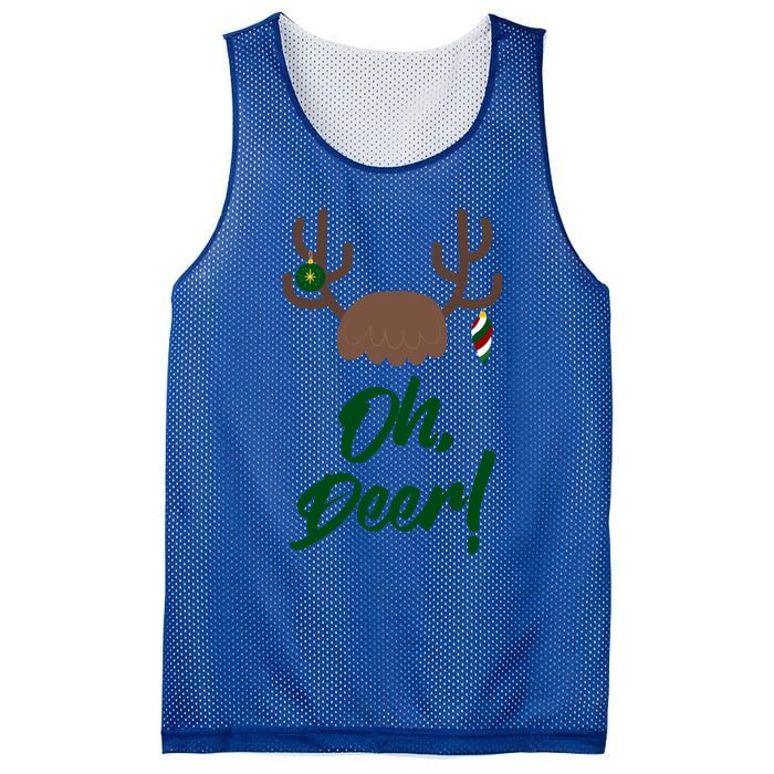 Funny Oh Deer Christmas Reindeer Antler Pun Funny Gift Gift Mesh Reversible Basketball Jersey Tank