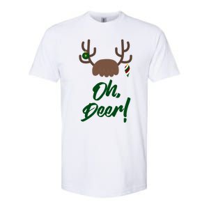 Funny Oh Deer Christmas Reindeer Antler Pun Funny Gift Gift Softstyle CVC T-Shirt