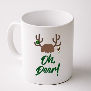 Funny Oh Deer Christmas Reindeer Antler Pun Funny Gift Gift Coffee Mug