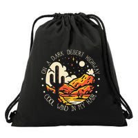 Funny On Dark Deserts Highway Classic Cool Wind In My Hair Drawstring Bag