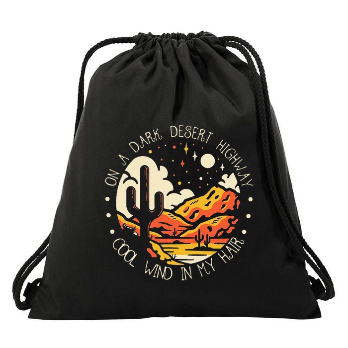 Funny On Dark Deserts Highway Classic Cool Wind In My Hair Drawstring Bag