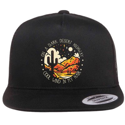 Funny On Dark Deserts Highway Classic Cool Wind In My Hair Flatbill Hat