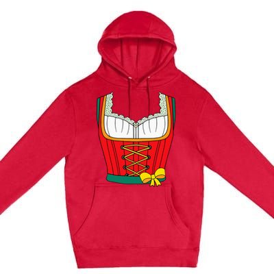 Funny Oktoberfest Dirndl Costume Premium Pullover Hoodie