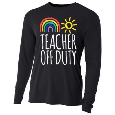 Funny OFF DUTY TEACHER Summer Vacation School Cooling Performance Long Sleeve Crew