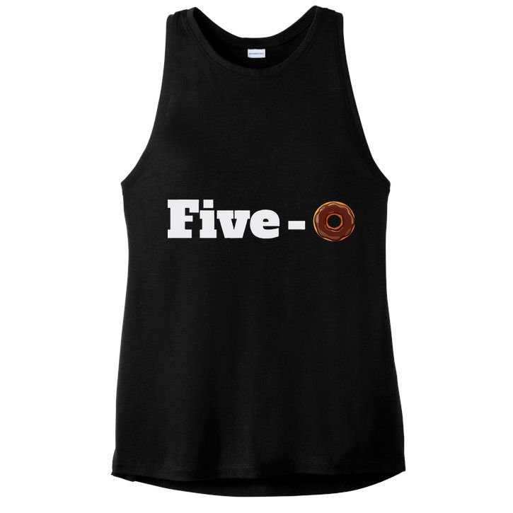 Five O Donut Funny Cop Ladies PosiCharge Tri-Blend Wicking Tank