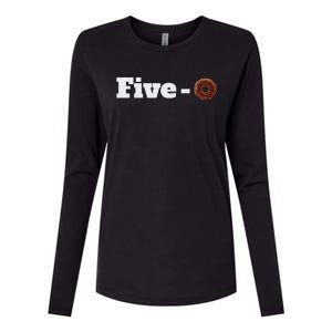 Five O Donut Funny Cop Womens Cotton Relaxed Long Sleeve T-Shirt