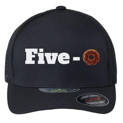 Five O Donut Funny Cop Flexfit Unipanel Trucker Cap