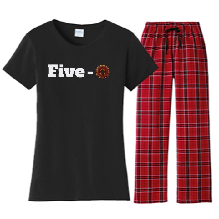 Five O Donut Funny Cop Women's Flannel Pajama Set