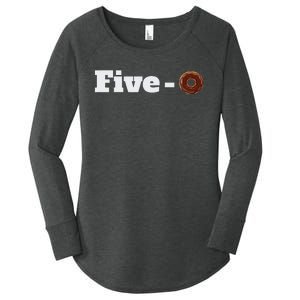 Five O Donut Funny Cop Women's Perfect Tri Tunic Long Sleeve Shirt