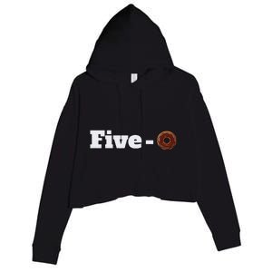 Five O Donut Funny Cop Crop Fleece Hoodie