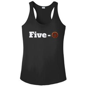 Five O Donut Funny Cop Ladies PosiCharge Competitor Racerback Tank