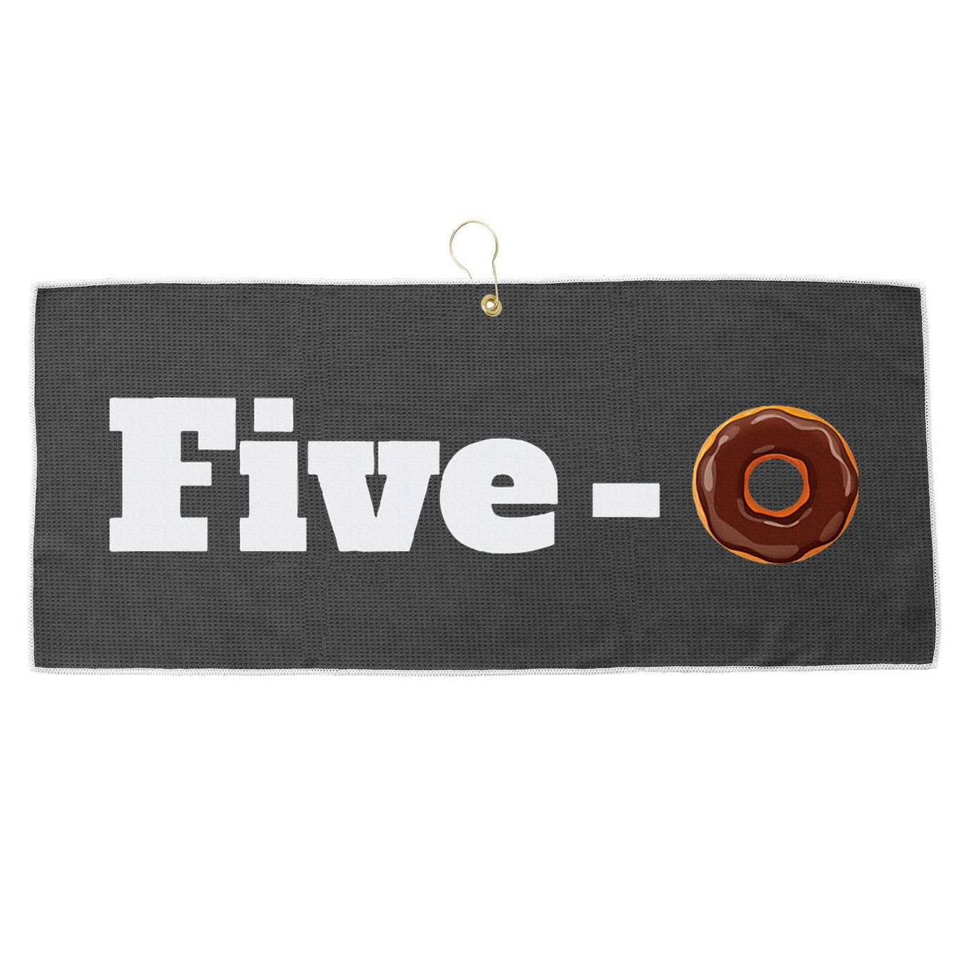 Five O Donut Funny Cop Large Microfiber Waffle Golf Towel