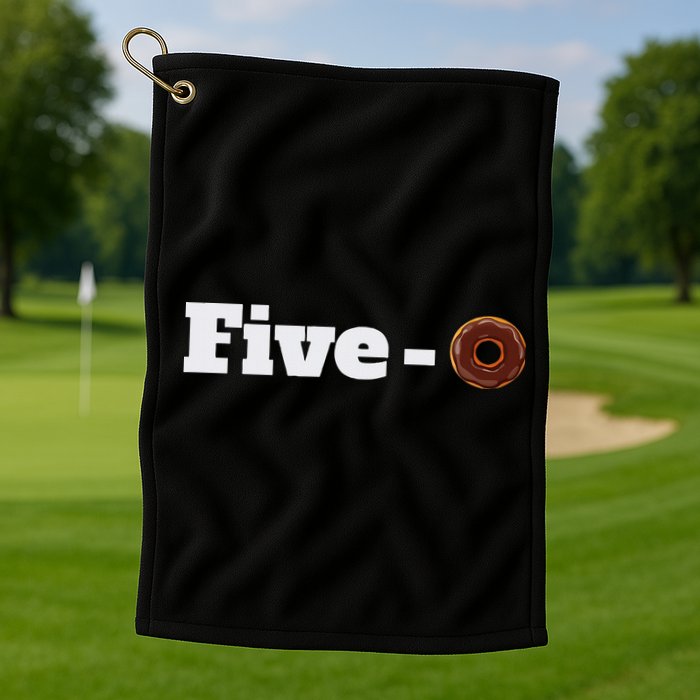 Five O Donut Funny Cop Golf Towel