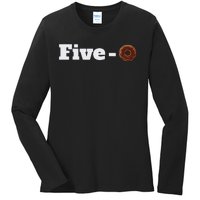 Five O Donut Funny Cop Ladies Long Sleeve Shirt