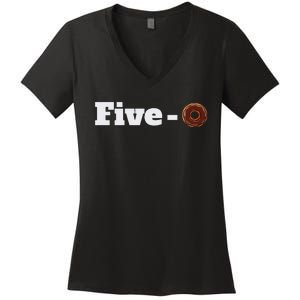 Five O Donut Funny Cop Women's V-Neck T-Shirt