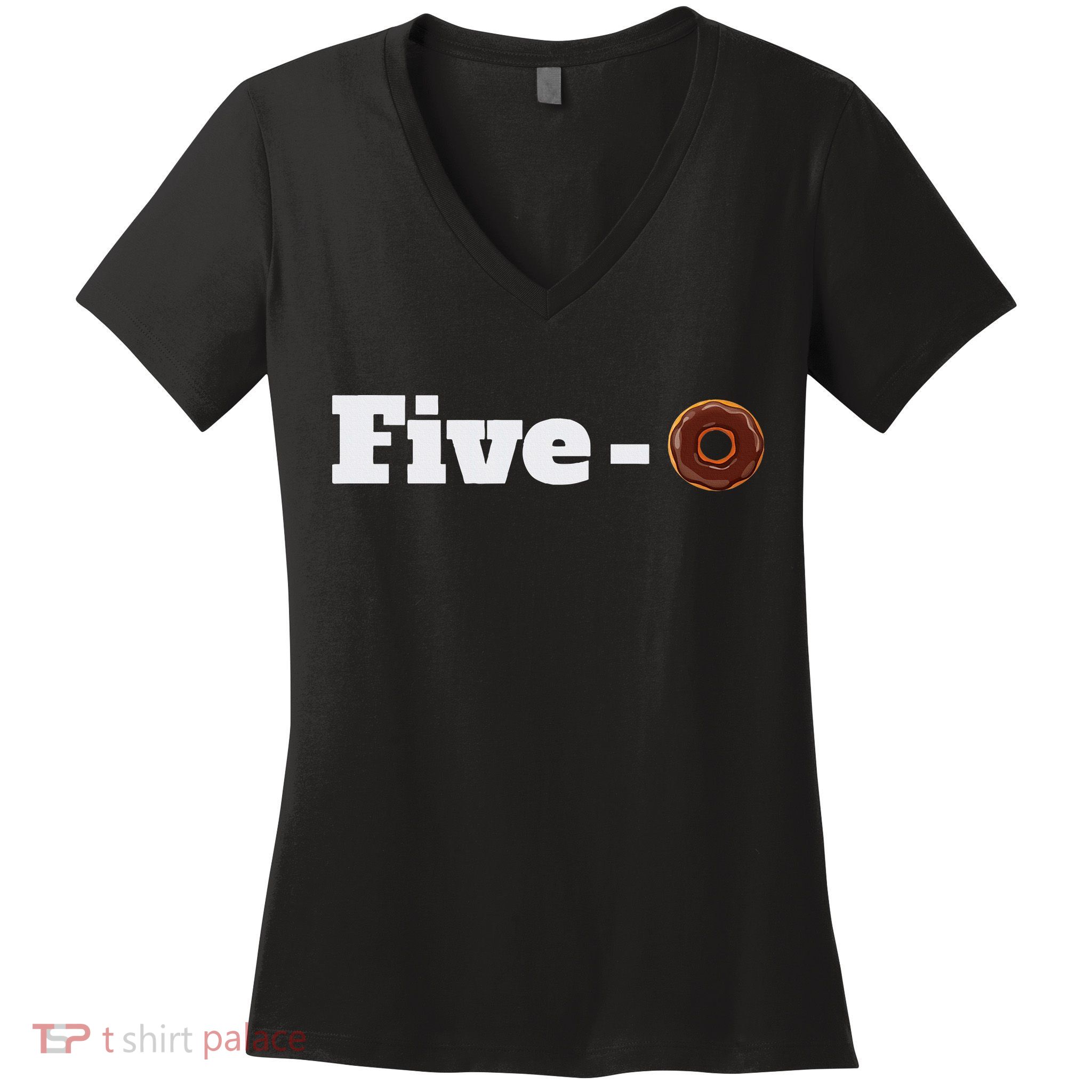 Five O Donut Funny Cop Women's V-Neck T-Shirt