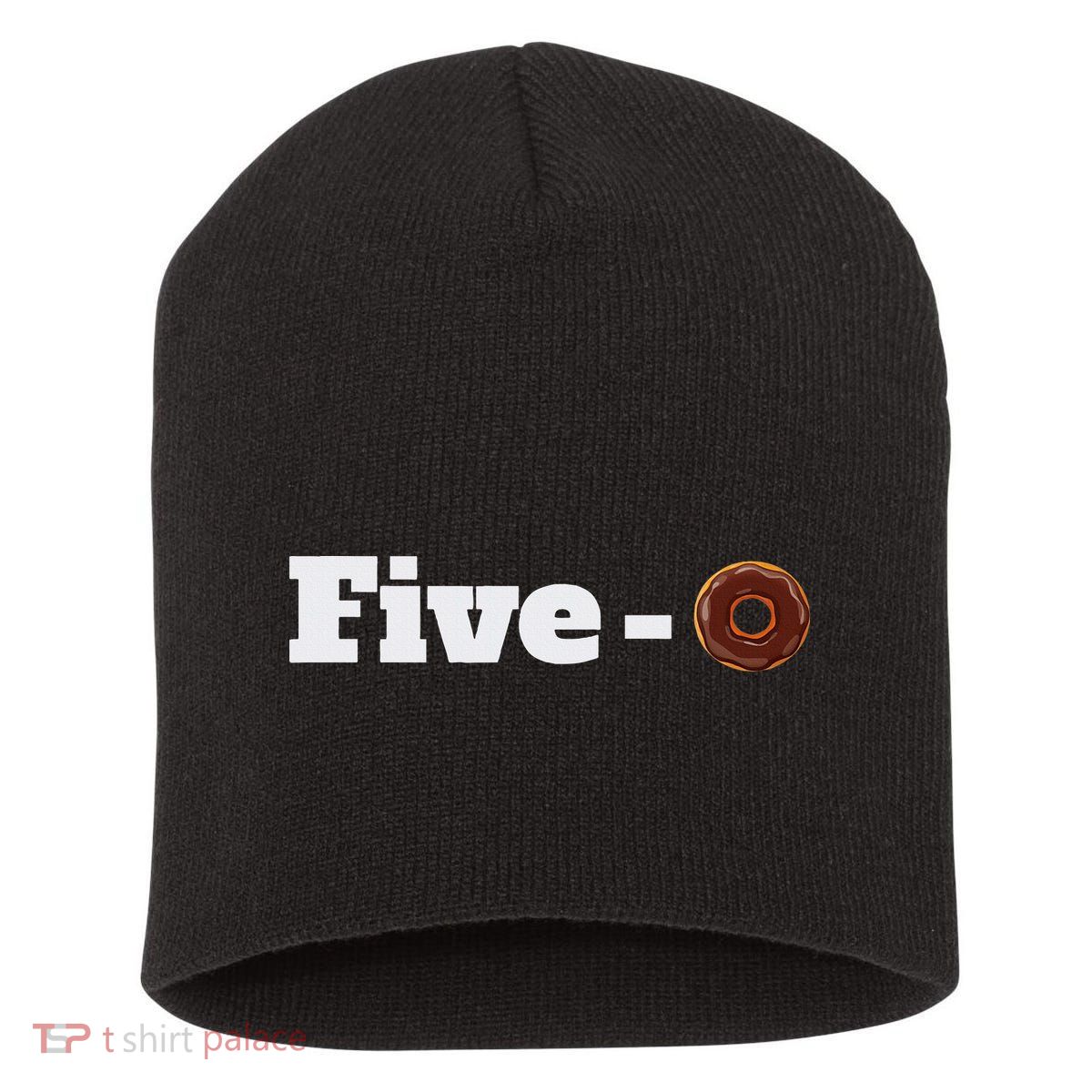Five O Donut Funny Cop Short Acrylic Beanie
