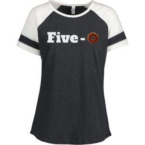 Five O Donut Funny Cop Enza Ladies Jersey Colorblock Tee