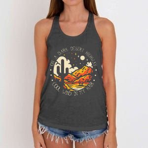 Funny On Dark Deserts Highway Cool Wind In My Hair Women's Knotted Racerback Tank